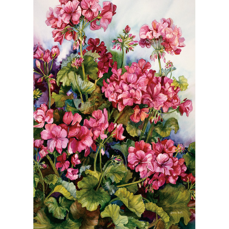 Toland Home Garden Red Geranium Garden flag | Wayfair.ca